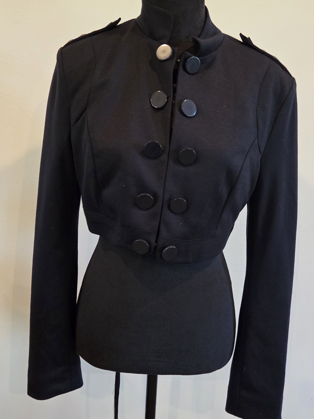 Forever 21 Black Cropped Military-Style Blazer